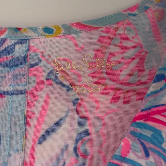 Lilly Pulitzer Pink & Light Blue Floral Shift - Picture 2 of 4